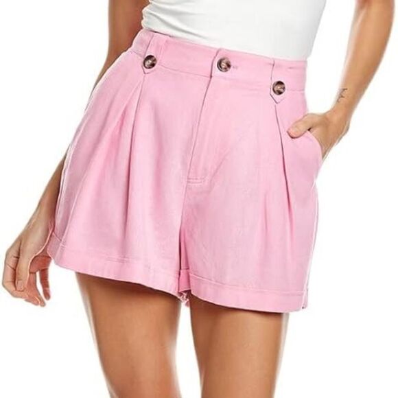 NWT BCBGeneration Pleated Shorts Pink - Picture 1 of 9